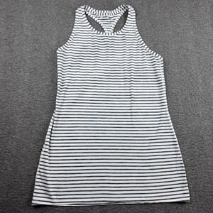 Athleta Striped Racerback Tank Top Women's XS White Blue Yoga Gym 593936-02